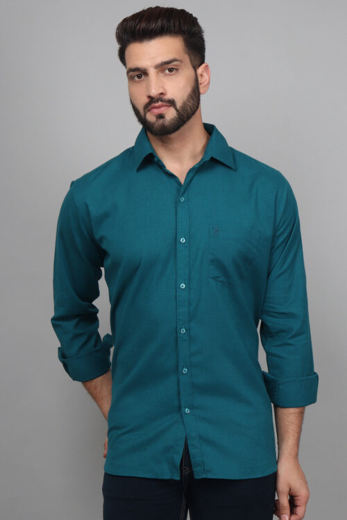 Dark Aqua – Solid Shirts For Men