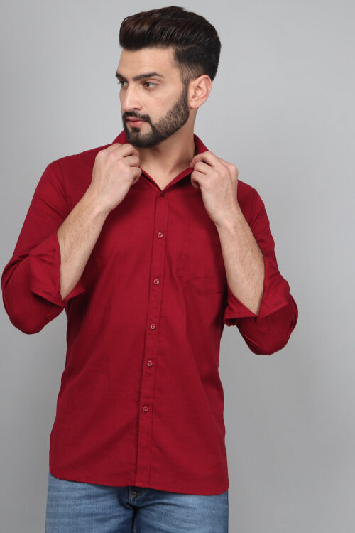 Apple Red – Solid Shirts For Men