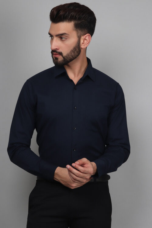 Midnight Express – Cotton Lycra Solid Shirts For Men