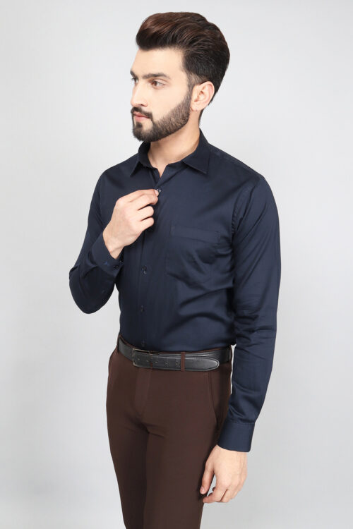 Dark Navy Blue – Solid Shirts For Men